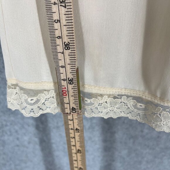 Wonder Woman Vintage Lace Trim Midi Slip Dress Size 34 Cream USA Union Made - Picture 9 of 11